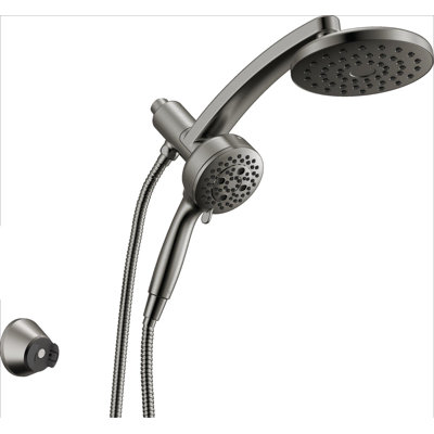 7-Setting PivotPro 3-in-1 Combination Shower Head with ProClean High Pressure Spray 2.5 GPM Black Stainless