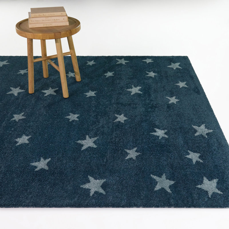 Kepler Blue Kids Star Scatter Area Rug, 3'11" x 5'7"