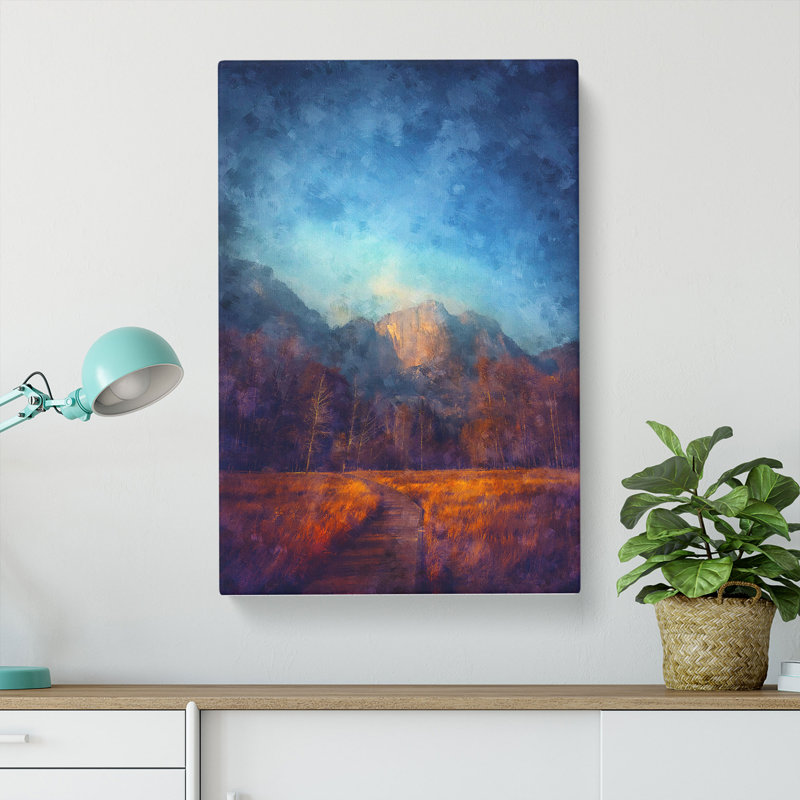 Mountain Path - Wrapped Canvas Painting, 76cm H x 50cm W x 3cm D