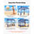 Beach Cabana, 8 x 8 ft Beach Canopy with Side Wall, UPF 50+ Protection Easy Setup Cabana Tent with Sand Pockets, Adjustable Height Portable Shade Sun Shelter Umbrella for Family, Navy Stripes