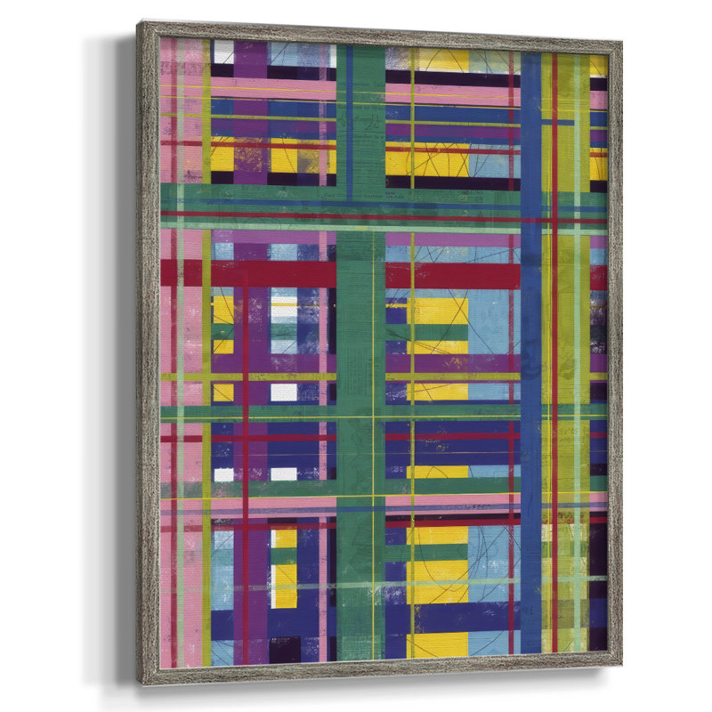 Échafaudage en couleur I, reproduction encadrée - bois massif, H 30 po x l 24 po