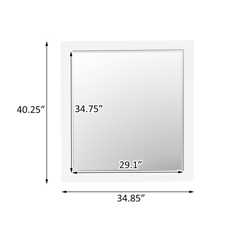 Chenell Rectangle Dresser Mirror in White