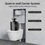 Toilette murale avec bidet, avec système de réservoir encastré, eau chaude chaude, siège chauffant, séchoir à air chaud, double chasse automatique, télécommande, ensemble de toilette à bidet allongé mural