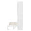 Lit escamotable simple avec armoire supérieure, lit pliable peu encombrant avec éclairage et port USB, blanc-1693293955