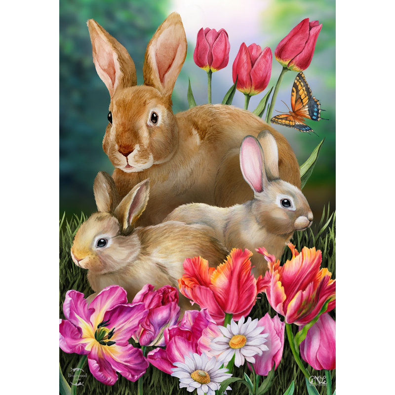 Drapeau de jardin familial Bunny