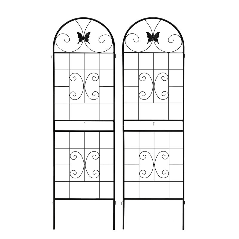 Paquet de 2 treillis en métal pour l'intérieur et l'extérieur pour l'escalade des fleurs comme les roses et la gloire du matin