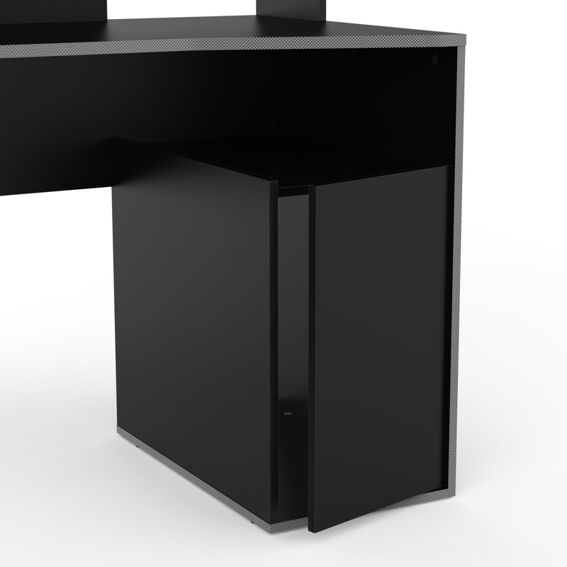 Aviela 158Cm Matt Black Rectangular Gaming Desk