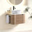 Meuble-lavabo de 24 po avec lavabo, armoire murale en chêne miel avec porte-serviettes gratuit, conception de lavabo simple en céramique de Carrare blanc, sans drain et robinet, pré-assemblé-706329097-706329099