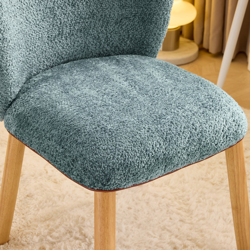 Chaise d'appoint moderne à dossier courbé, Bleu