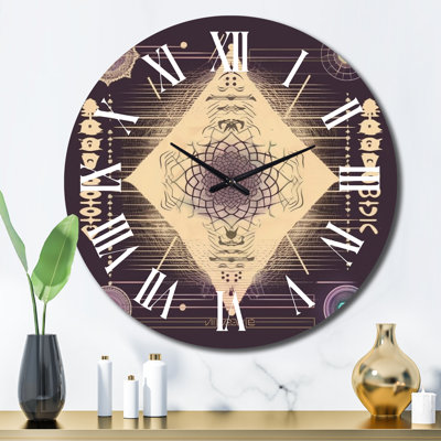 Spirit Invocation Vintage Mandala I Metal Wall Clock