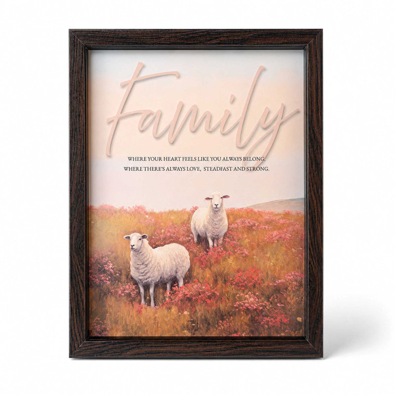 Art mural encadré «Famille où votre cœur»
