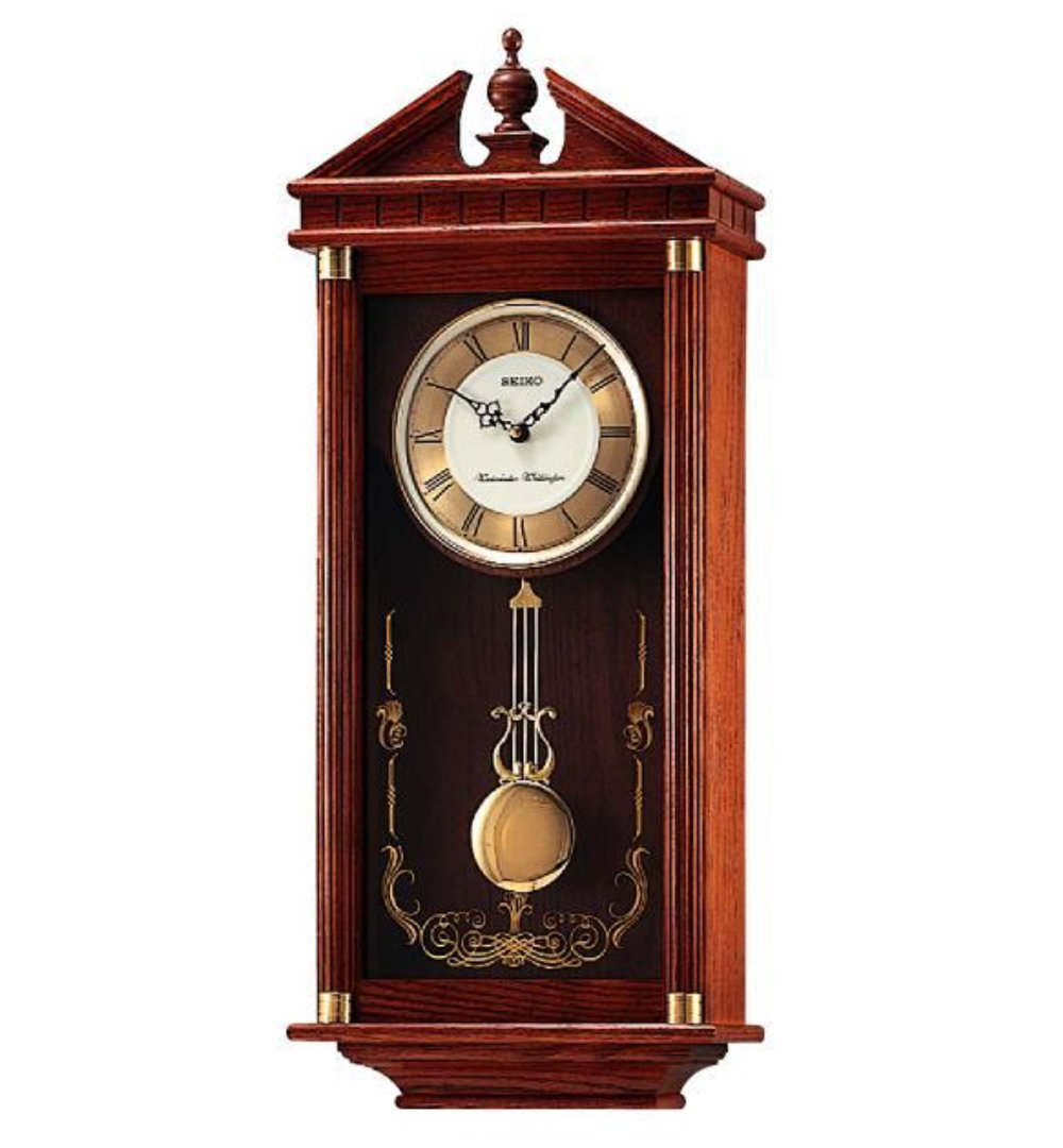 QXH107BLH Pendulum Wall Clock, Brown Seiko