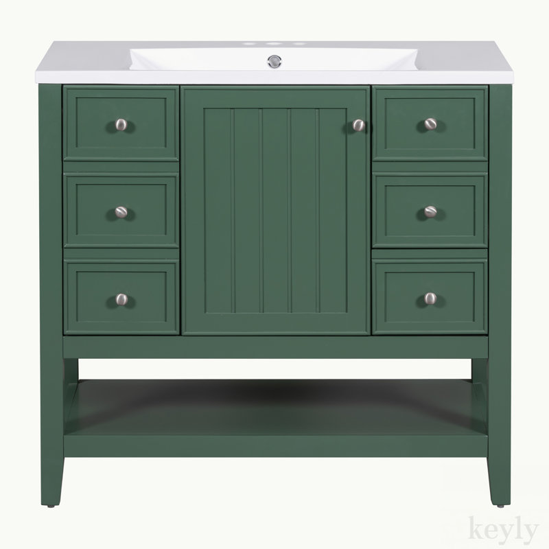 Meuble-lavabo multifonctionnel 36 po avec lavabo 36 po, Vert