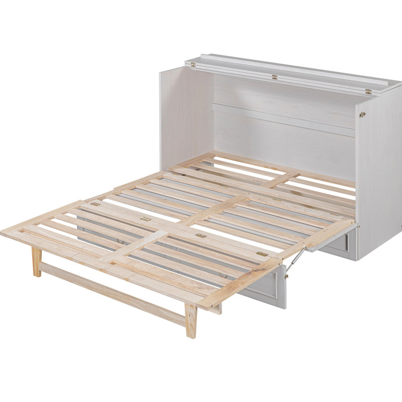 Grand lit, blanc avec rangement généreux pour l'organisation - Grand lit de style chic avec tiroir simple