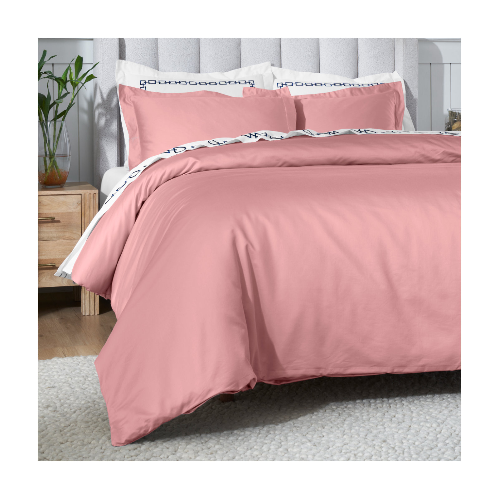 Duvet Cover Set, Blush, Full/Queen Duvet Cover + 2 Pillow Sham