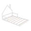 Lit plateforme double en pin massif avec lit gigogne réglable, 10 lattes, tête de lit robuste, lit d'invité peu encombrant, blanc-117168584-117168585