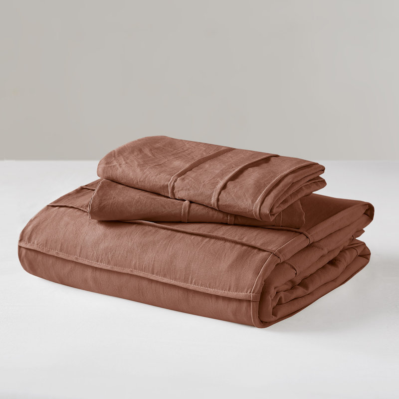 Harris Soft Washed Pinch Pleated Duvet Cover Set, Twin/Twin XL Duvet Cover + 1 Standard Sham, White