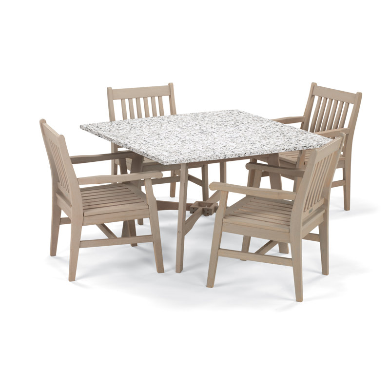 Myres 4 - Person Patio Dining Set with Square Table, Grigio