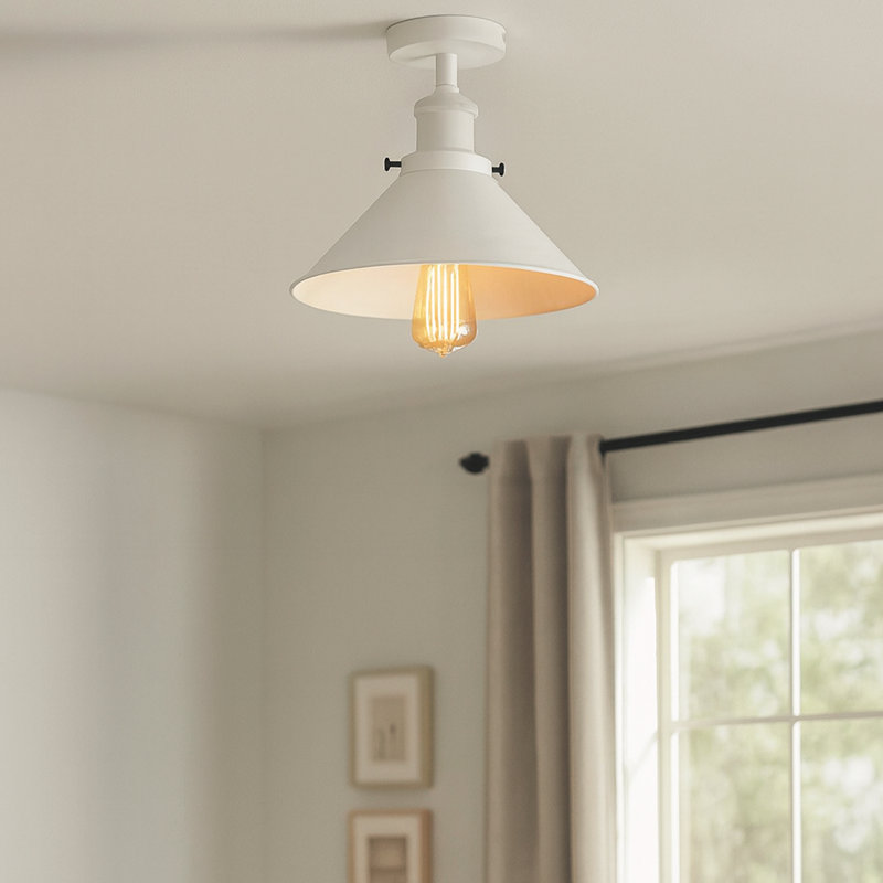 Semi Flush Mount, White