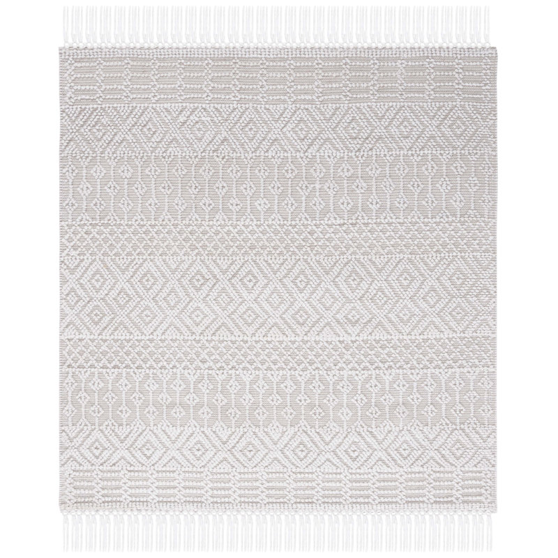 Casablanca Geometric Area Rug In Ivory, Square 183 cm