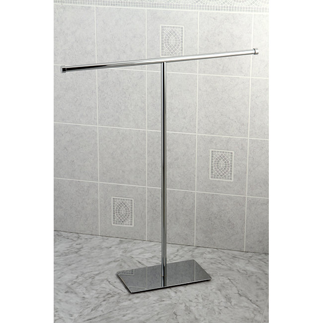 Kingston Brass Claremont Freestanding T-Shape Towel Rack, Polished Chrome