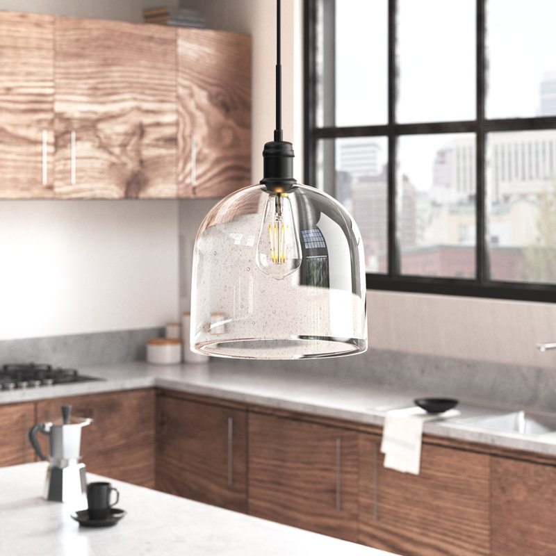 Merseles 1 - Light Single Pendant, 8.5" H x 6" W x 6" D, Chrome