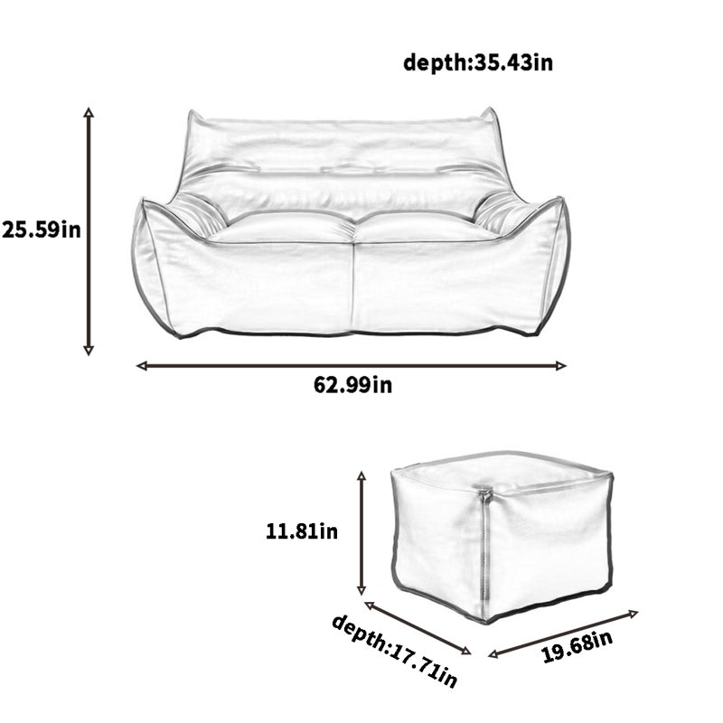 Canapé à billes, H 25,59 po x l 62,99 po x P 35,43 po