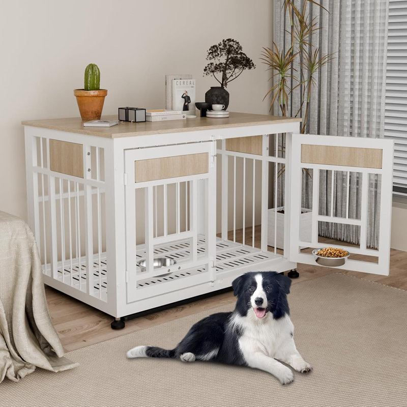 Caisse pour chien 48 po, H 32,3 po x l 47,6 po x P 31,3 po, Blanc