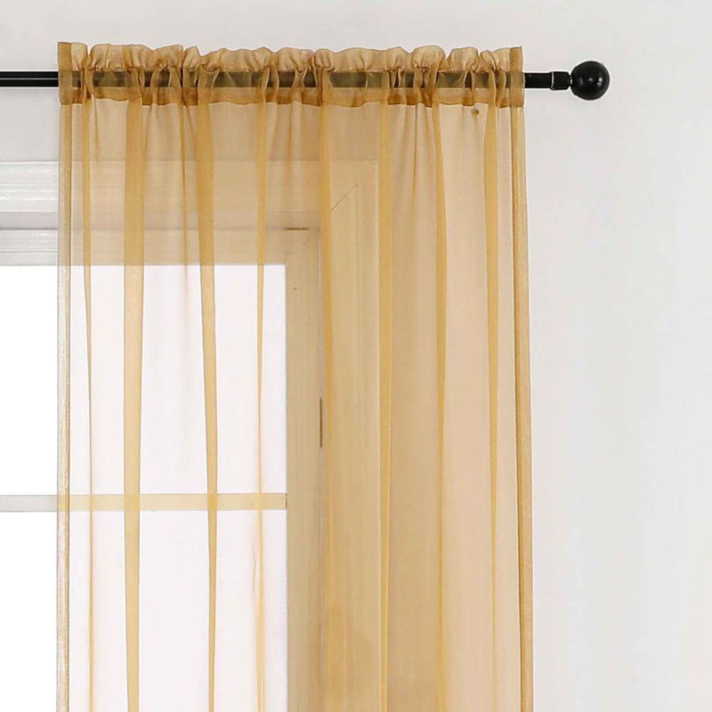 Paquet de 2 panneaux transparents en voile de cristal l 52 po x L 84 po Woven Trends, L 52 po x L 84 po, Doré