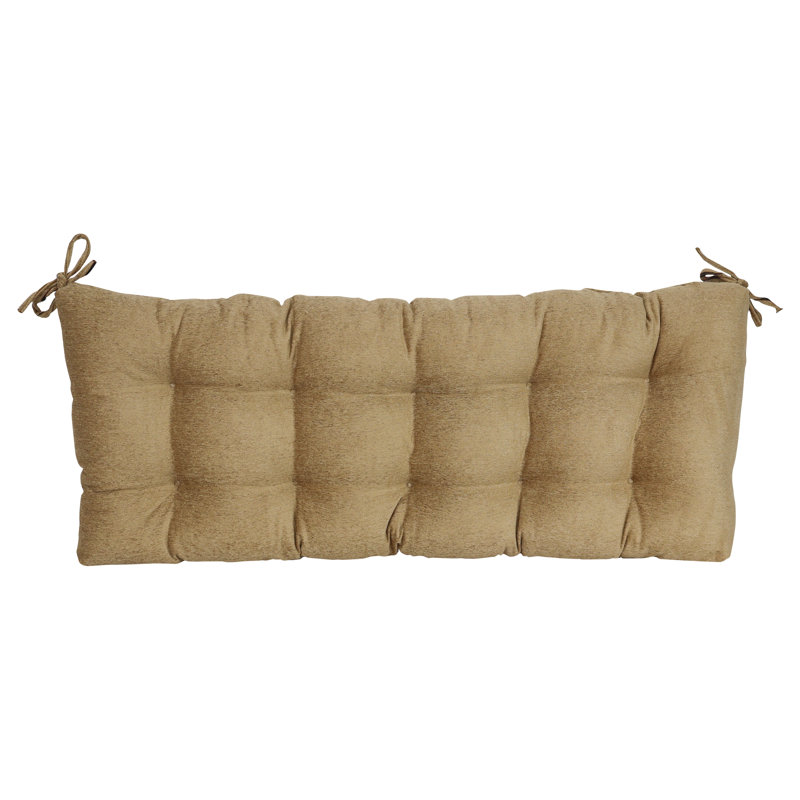Coussin de banc capitonné en jacquard chenille, L 51 po x P 19 po, Tanné
