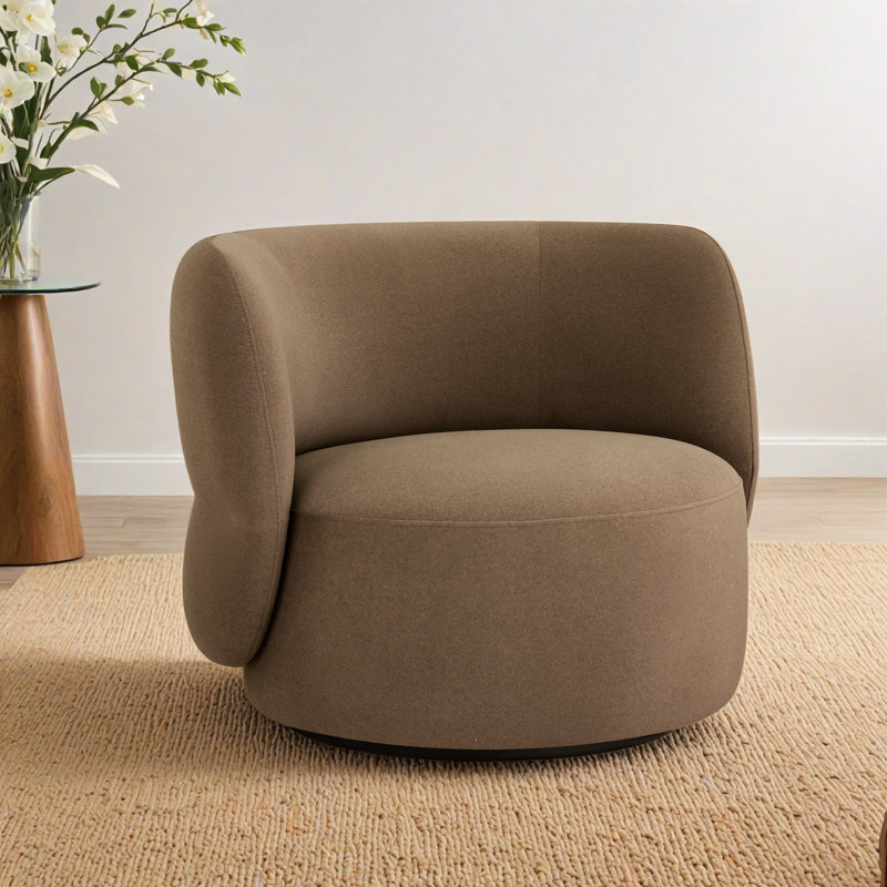 Kim Marcello Swivel Accent Chair, Vesper Tobacco Velvet