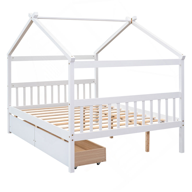 Lit en bois avec tiroirs