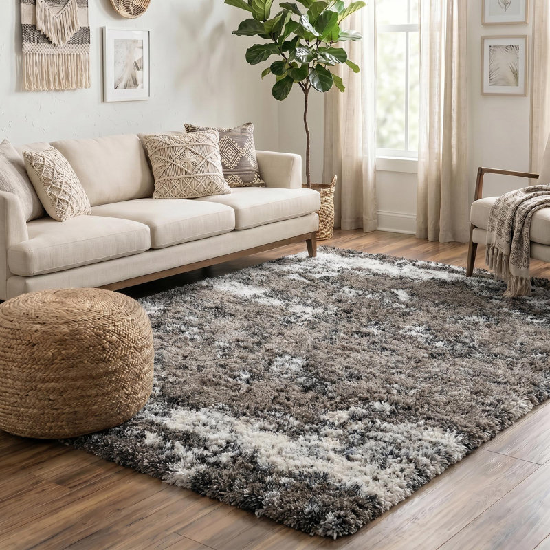 Tarbox Solid Colour Shag Area Rug, Rectangle 120 x 170cm