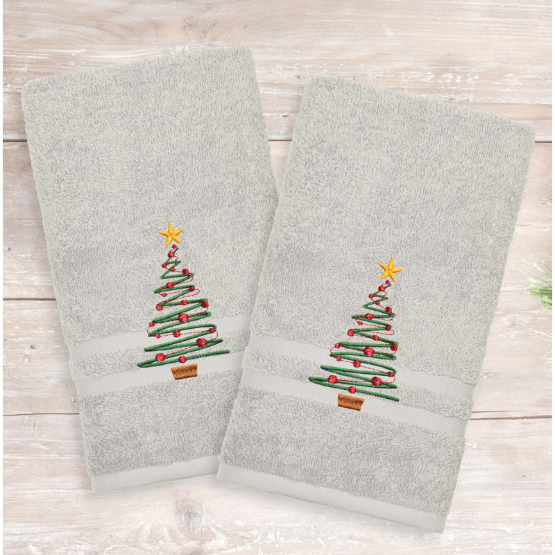 Holiday Turkish Cotton Hand Towel, Gray