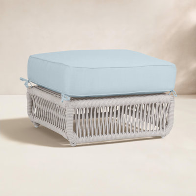 Lucan Wicker Outdoor Ottoman with Sunbrella® Cushion