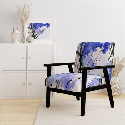 Fleurs orange abstraites - Fauteuil d'appoint rembourré traditionnel