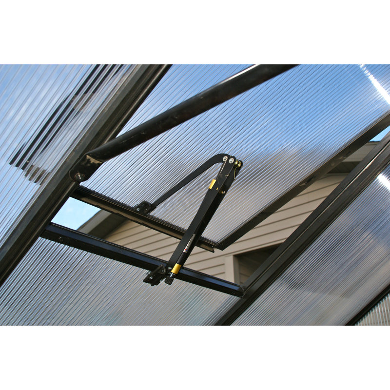 Monticello 8' x 12' Black Aluminum Polycarbonate Greenhouse