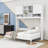 Space-Saving Queen Wood Murphy Bed with Ample Storage Shelves