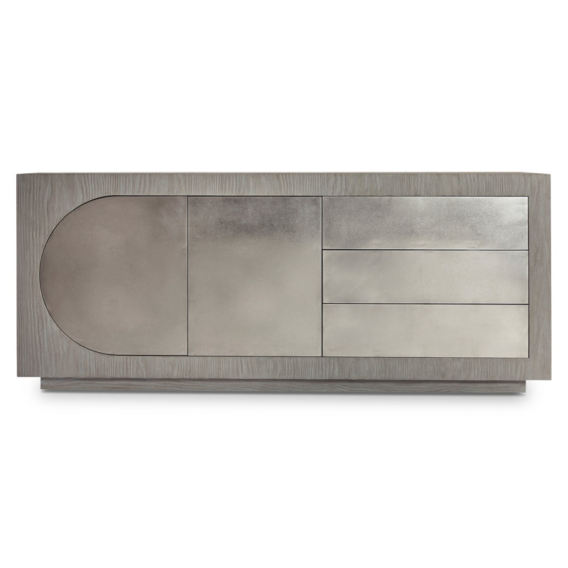 Trianon Contemporary Beige Pine Sideboard with Aluminum Accents