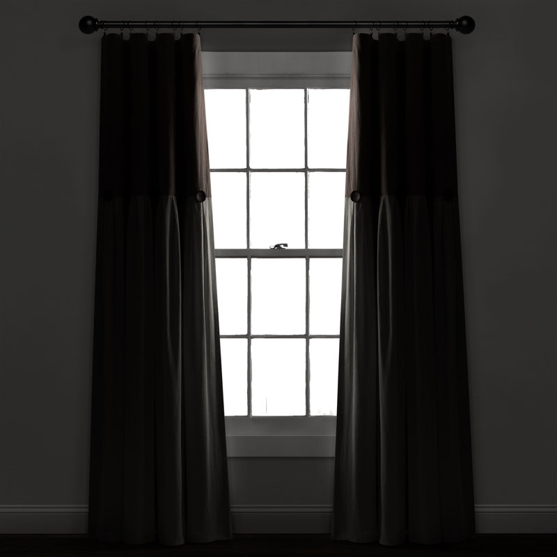 Linen Button Blackout Pleated Window Curtain Panel 40x84