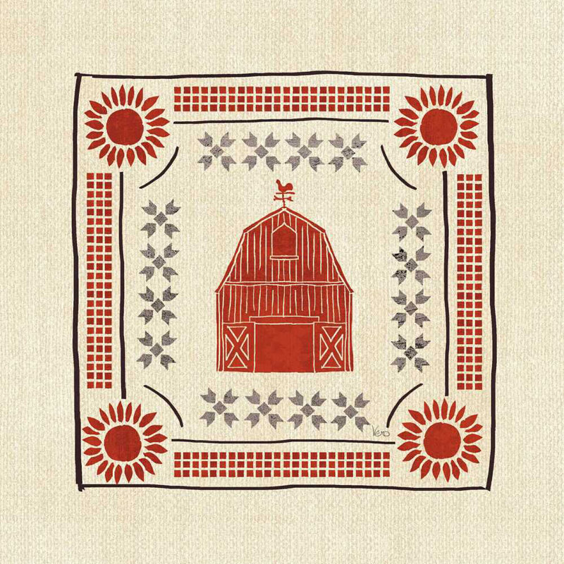 Little Red Farm Tile I, H 20 po x l 20 po x P 1,25 po