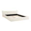 Grand lit plateforme tapissier en velours avec tête de lit courbée, structure solide, sans sommier, beige, plateforme confortable pour le coucher, panneau de particules, couleur pure, agrafe de chambre à coucher-1673806934