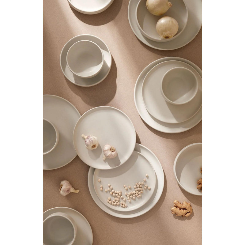 Service de table tunisien 12 pièces - Assiette, assiette + bol, Blanc