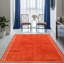 Tapis orange en laine noué à la main de conception unique 6 pi 8 po x 8 pi 1 po nouvel âge Moorehouse