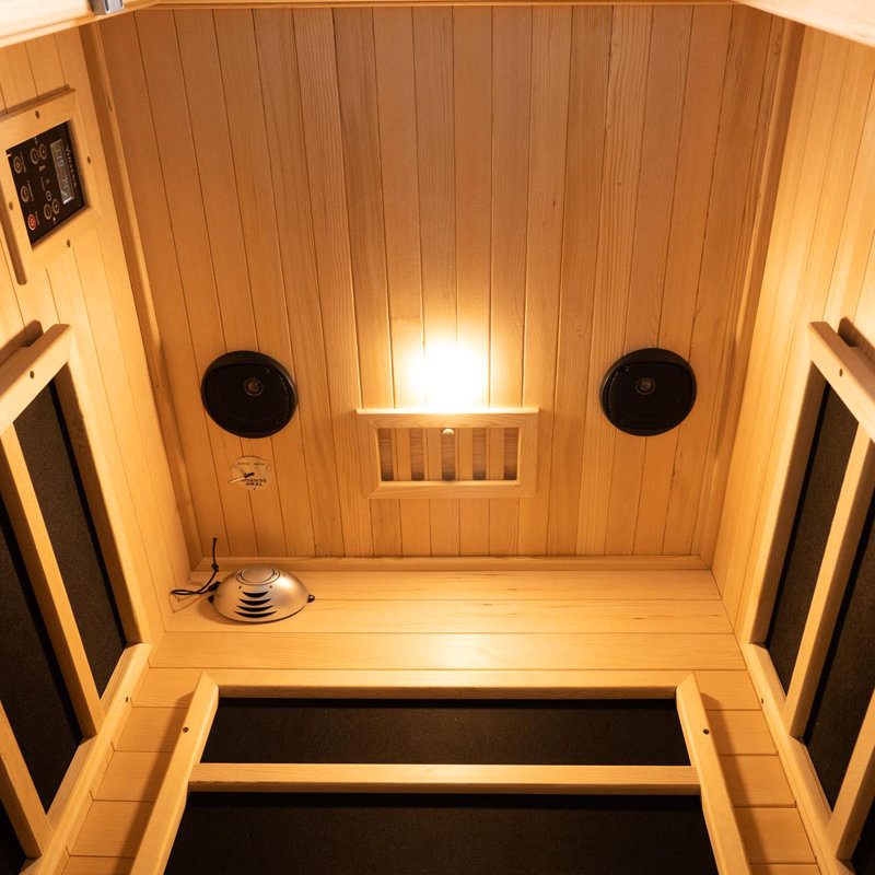 Vidalux Carbon Saunas FAR Infrared Sauna with Remote Control in Hemlock, 1