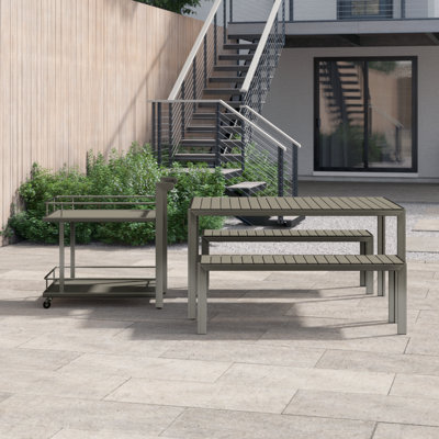Breakwater 4 - Person Metal Patio Dining Set with Rectangular Table