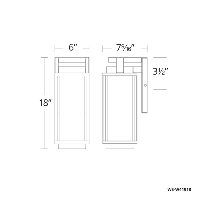 Two If By Sea LED Outdoor Armed Scone, 18" H x 6" W x 7.56" D