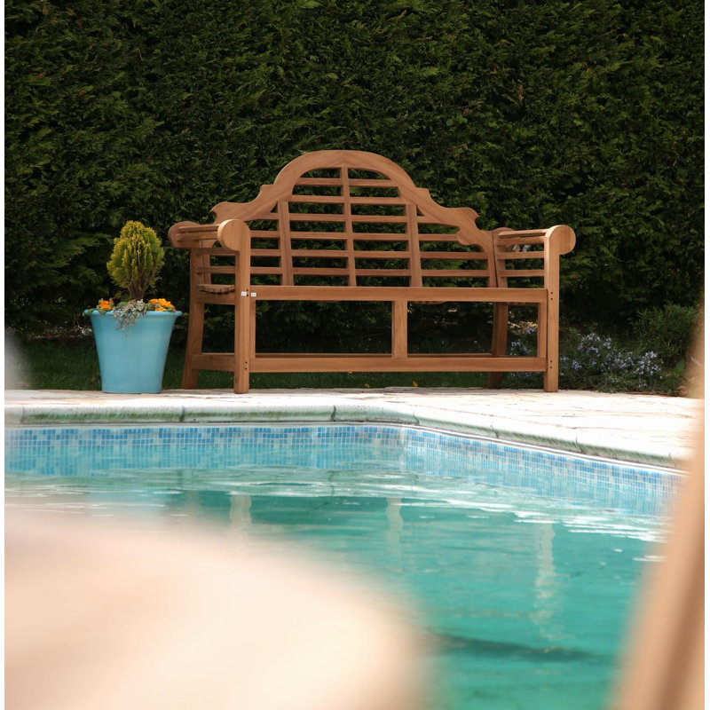 Aspinwall Solid Wood Teak Outdoor Bench, H90 x W120 x D55cm