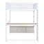 Lit mezzanine en métal avec DEL, bureau, 3 tiroirs et garde-robe ouverte, pleine grandeur, solution de jeu à DEL blanche et compacte, bureau élégant
