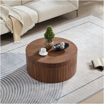 Table basse ronde moderne avec rangement Table à thé d'appoint pour le salon, la chambre et le bureau